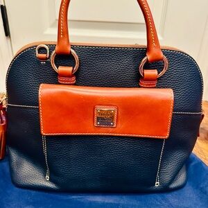 Dooney & Bourke Midnight and Brown Satchel